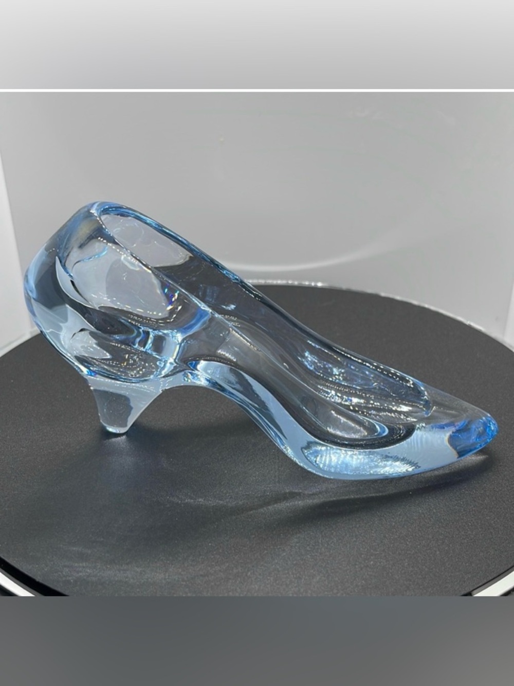 Oneida crystal  blue glass slipper